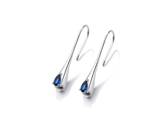 925 sterling silver sapphire waterdrop earrings