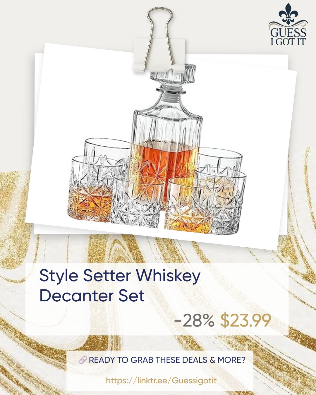 28% OFF! Prestigious Whiskey Decanter & Glass Set – Only $23.99! untitled project (44)