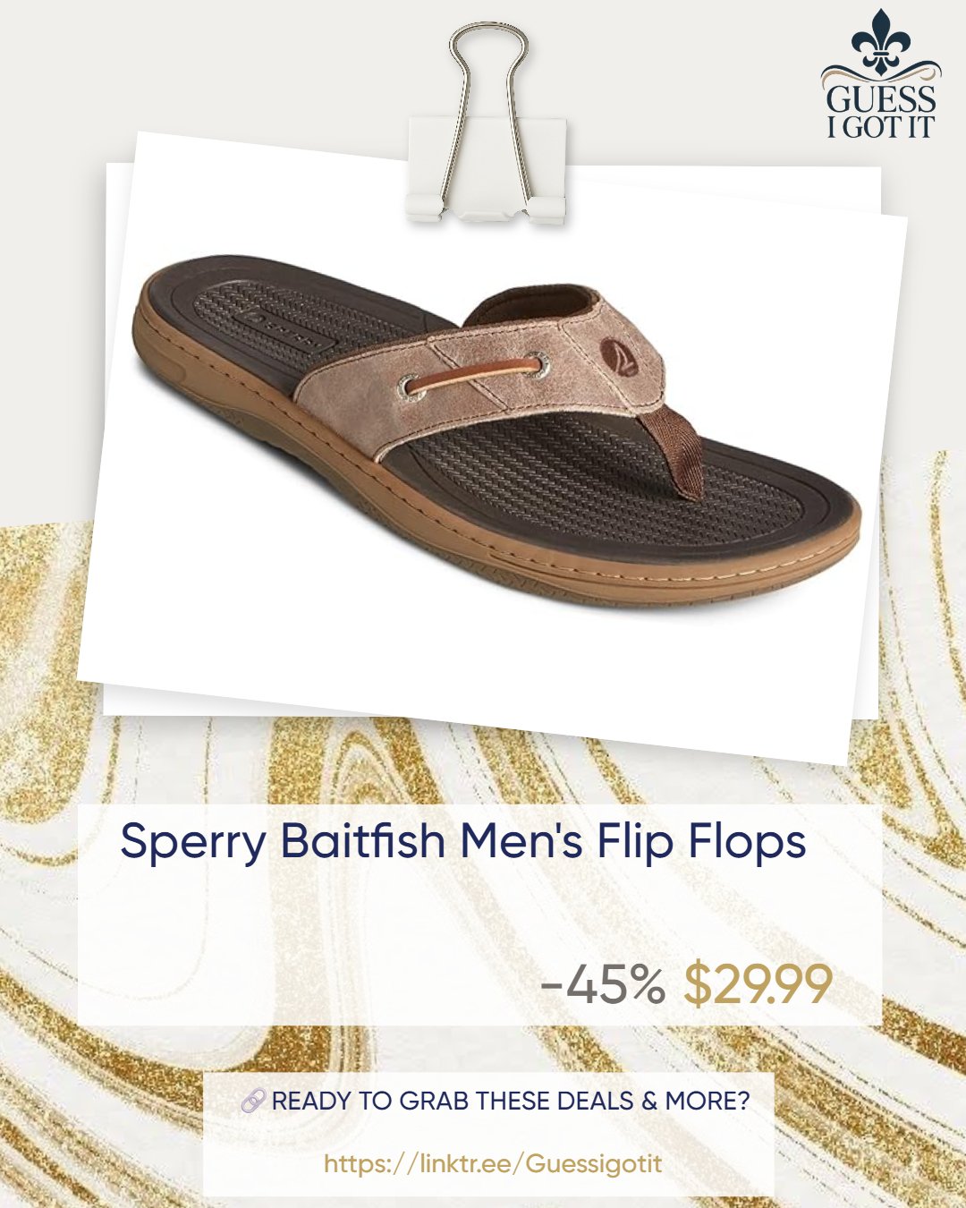 45% OFF! Sperry Men's Baitfish Flip Flops – Only $29.99! untitled project (55)