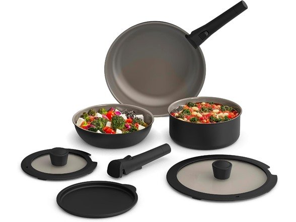BELLA 8‑Piece Removable Handle Cookware Set