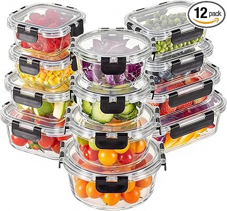 Liuruiyu 12‑Pack Glass Containers